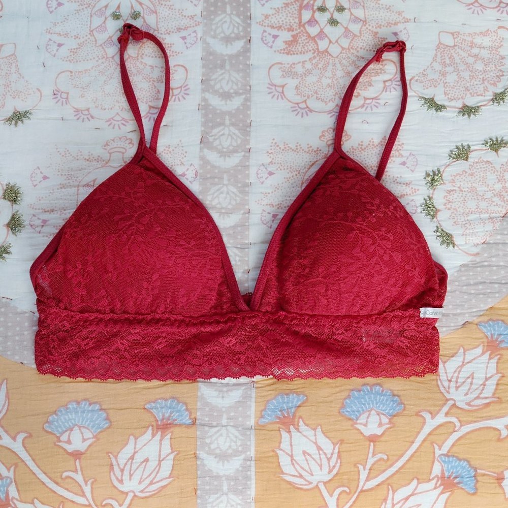 Calvin Klein red lace bralette